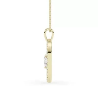 0.96 ct. tw. Lab Created Moissanite Heart Heart Pendant Necklace in Sterling Silver 14K Vermeil