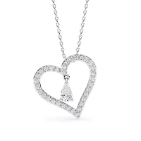0.54 ct. tw. Lab Created Moissanite Pear Heart Pendant Necklace in Sterling Silver