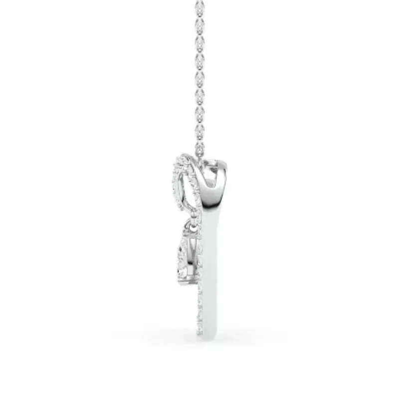 0.54 ct. tw. Lab Created Moissanite Pear Heart Pendant Necklace in Sterling Silver