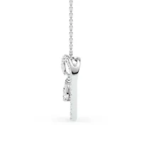 0.54 ct. tw. Lab Created Moissanite Pear Heart Pendant Necklace in Sterling Silver