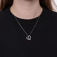 0.54 ct. tw. Lab Created Moissanite Pear Heart Pendant Necklace in Sterling Silver