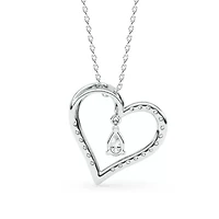0.54 ct. tw. Lab Created Moissanite Pear Heart Pendant Necklace in Sterling Silver