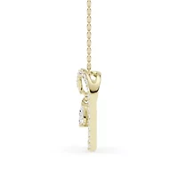 0.54 ct. tw. Lab Created Moissanite Pear Heart Pendant Necklace in Sterling Silver 14K Vermeil