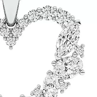2.27 ct. tw. Lab Created Moissanite Marquise Heart Pendant Necklace in Sterling Silver