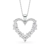 2.27 ct. tw. Lab Created Moissanite Marquise Heart Pendant Necklace in Sterling Silver