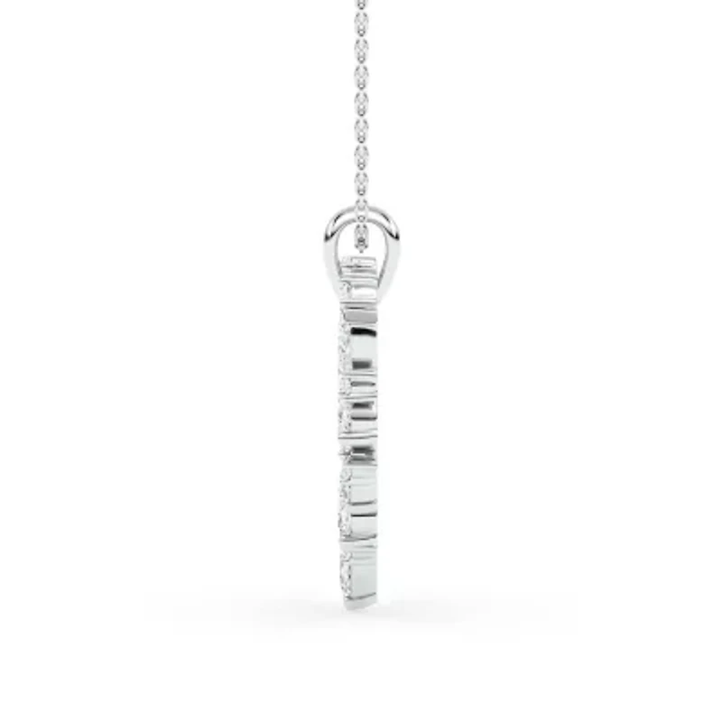2.27 ct. tw. Lab Created Moissanite Marquise Heart Pendant Necklace in Sterling Silver