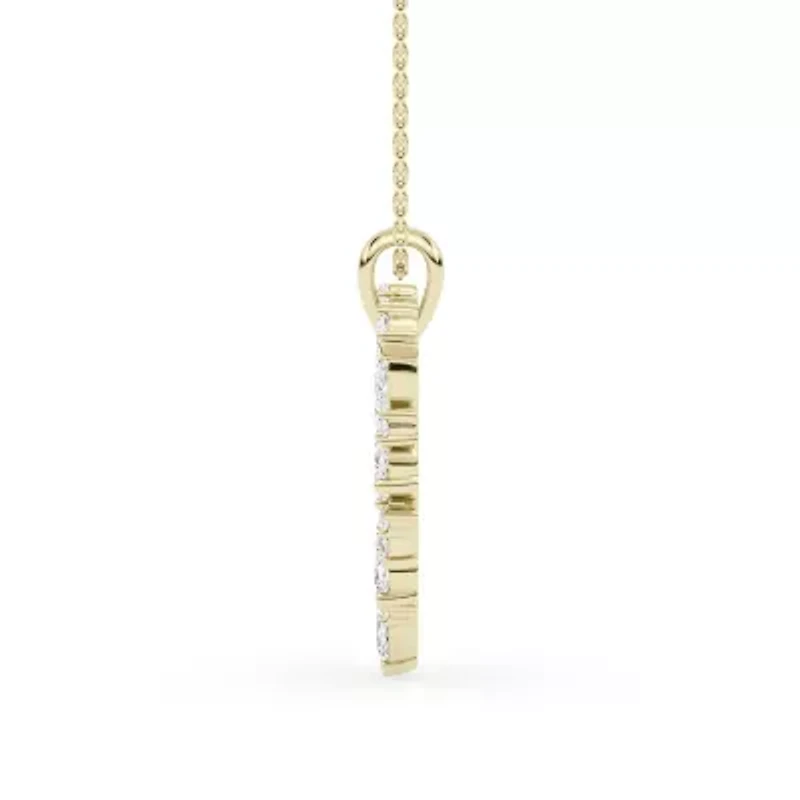 2.27 ct. tw. Lab Created Moissanite Marquise Heart Pendant Necklace in Sterling Silver 14K Vermeil