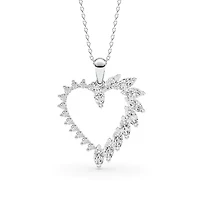 1.54 ct. tw. Lab Created Moissanite Marquise Heart Pendant Necklace in Sterling Silver