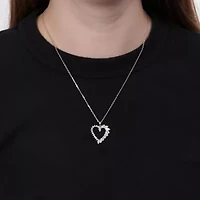 1.54 ct. tw. Lab Created Moissanite Marquise Heart Pendant Necklace in Sterling Silver