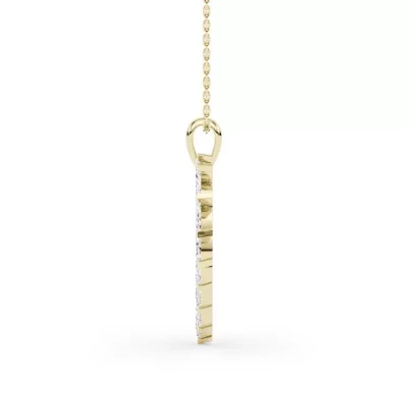 1.54 ct. tw. Lab Created Moissanite Marquise Heart Pendant Necklace in Sterling Silver 14K Vermeil