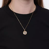 1.47 ct. tw. Lab Created Moissanite Round Halo Pendant Necklace in Sterling Silver 14K Vermeil