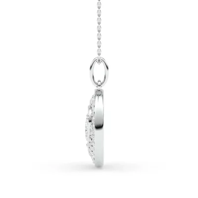 1.43 ct. tw. Lab Created Moissanite Heart Pendant Necklace in Sterling Silver