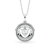 1.43 ct. tw. Lab Created Moissanite Heart Pendant Necklace in Sterling Silver
