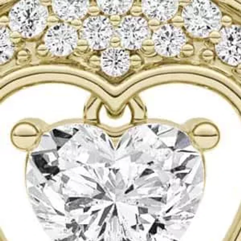 1.43 ct. tw. Lab Created Moissanite Heart Pendant Necklace in Sterling Silver 14K Vermeil