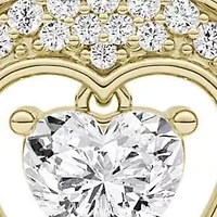 1.43 ct. tw. Lab Created Moissanite Heart Pendant Necklace in Sterling Silver 14K Vermeil
