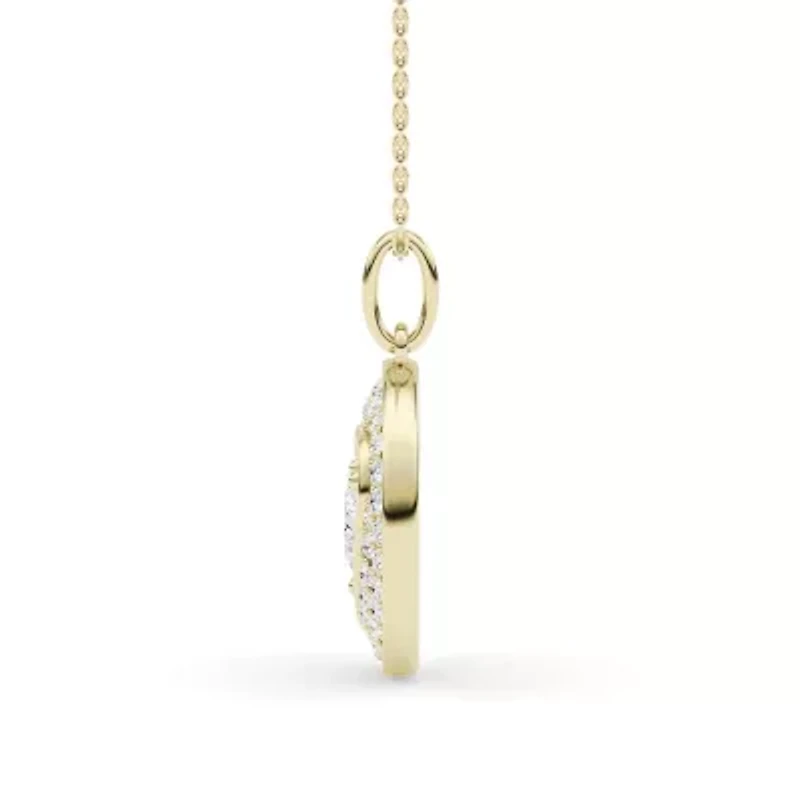 1.43 ct. tw. Lab Created Moissanite Heart Pendant Necklace in Sterling Silver 14K Vermeil