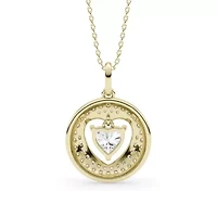 1.43 ct. tw. Lab Created Moissanite Heart Pendant Necklace in Sterling Silver 14K Vermeil