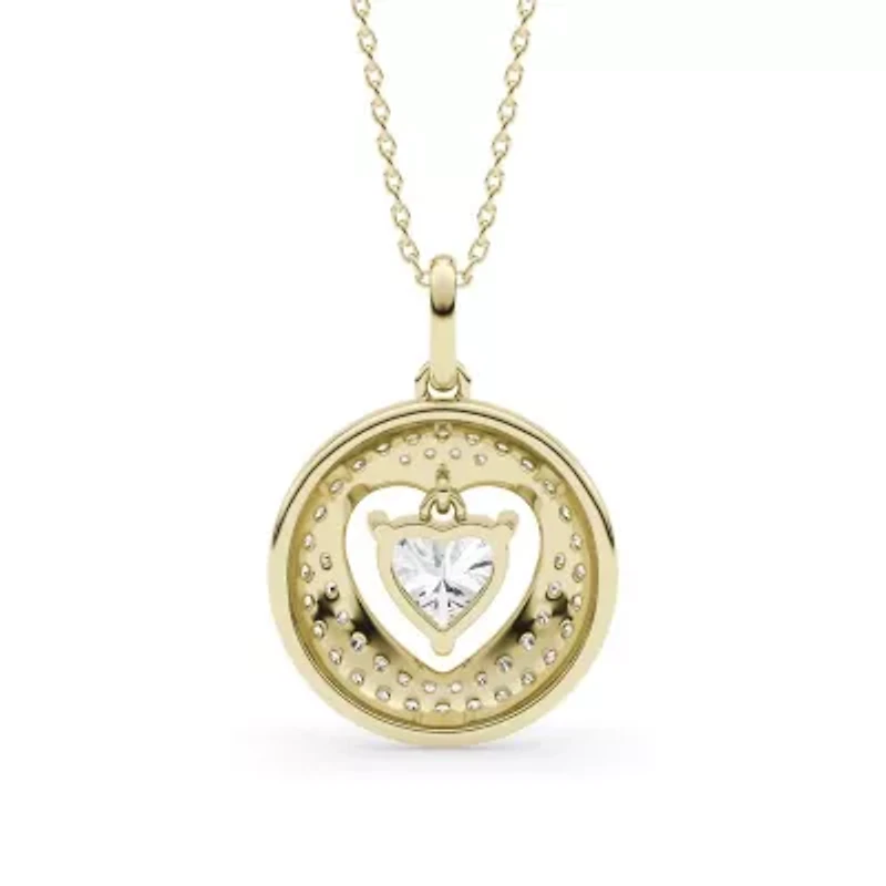 1.43 ct. tw. Lab Created Moissanite Heart Pendant Necklace in Sterling Silver 14K Vermeil