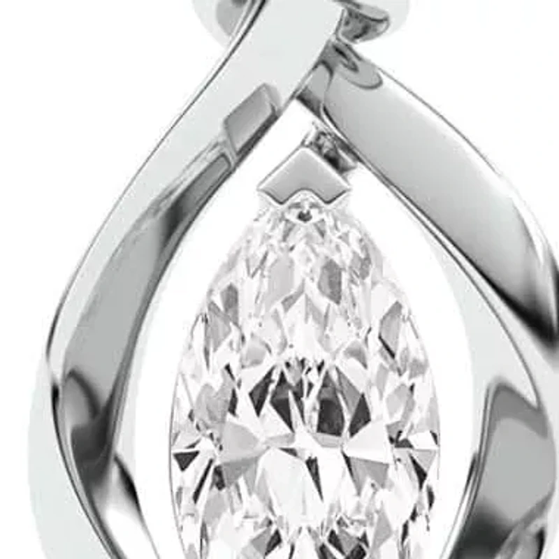 1.00 ct. tw. Lab Created Moissanite Marquise Solitaire Pendant Necklace in Sterling Silver
