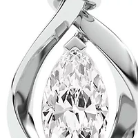 1.00 ct. tw. Lab Created Moissanite Marquise Solitaire Pendant Necklace in Sterling Silver