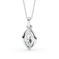 1.00 ct. tw. Lab Created Moissanite Marquise Solitaire Pendant Necklace in Sterling Silver