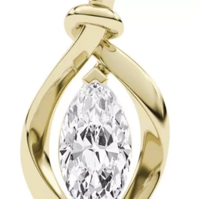 1.00 ct. tw. Lab Created Moissanite Marquise Solitaire Pendant Necklace in Sterling Silver 14K Vermeil