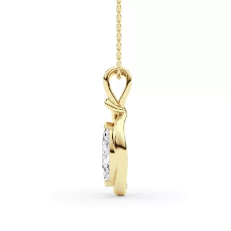 1.00 ct. tw. Lab Created Moissanite Marquise Solitaire Pendant Necklace in Sterling Silver 14K Vermeil