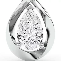 1.50 ct. tw. Lab Created Moissanite Pear Solitaire Pendant Necklace in Sterling Silver