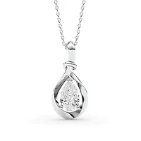 1.50 ct. tw. Lab Created Moissanite Pear Solitaire Pendant Necklace in Sterling Silver