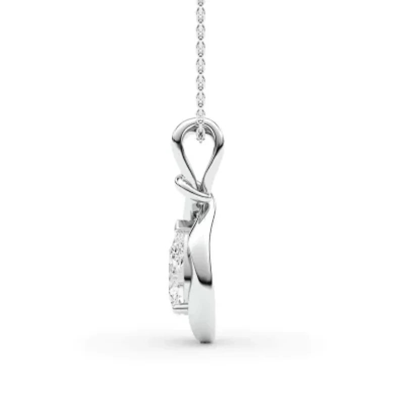 1.50 ct. tw. Lab Created Moissanite Pear Solitaire Pendant Necklace in Sterling Silver