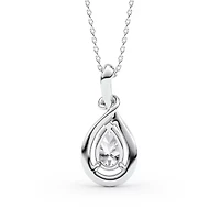 1.50 ct. tw. Lab Created Moissanite Pear Solitaire Pendant Necklace in Sterling Silver