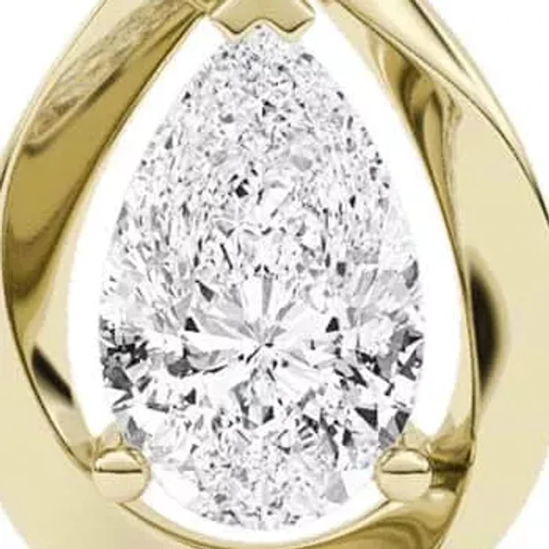 1.50 ct. tw. Lab Created Moissanite Pear Solitaire Pendant Necklace in Sterling Silver 14K Vermeil