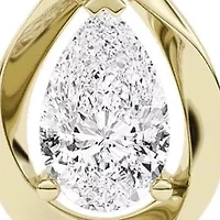 1.50 ct. tw. Lab Created Moissanite Pear Solitaire Pendant Necklace in Sterling Silver 14K Vermeil