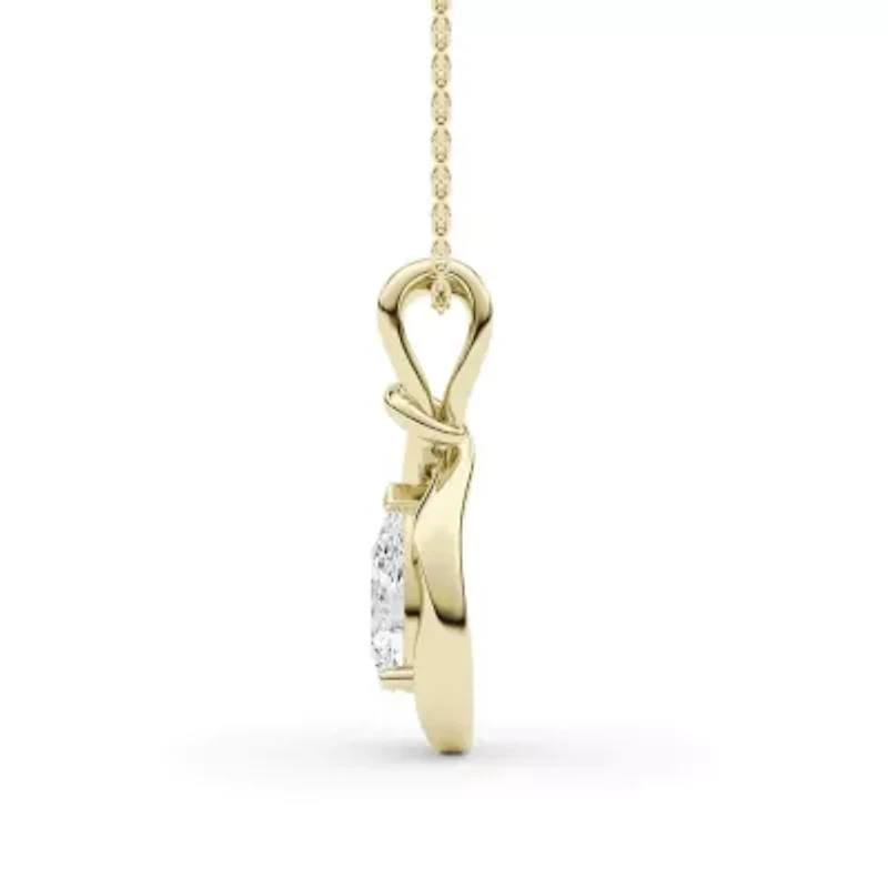 1.50 ct. tw. Lab Created Moissanite Pear Solitaire Pendant Necklace in Sterling Silver 14K Vermeil