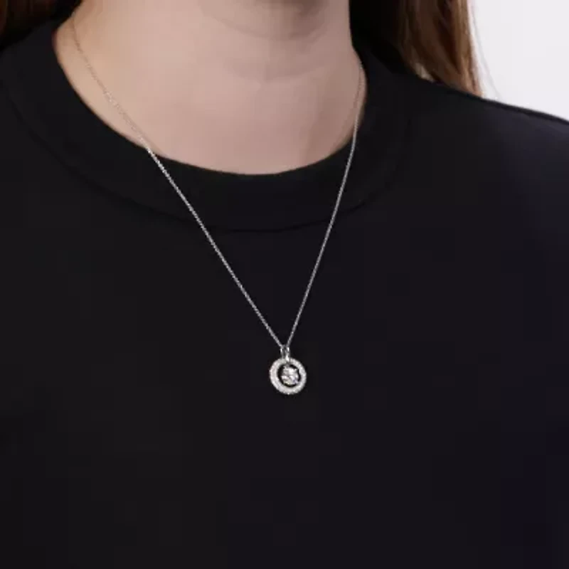 1.44 ct. tw. Lab Created Moissanite Round Halo Pendant Necklace in Sterling Silver