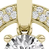 1.44 ct. tw. Lab Created Moissanite Round Halo Pendant Necklace in Sterling Silver 14K Vermeil