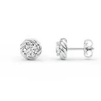 1.20 ct. tw. Lab Created Moissanite Round Twist Stud Earrings in Sterling Silver