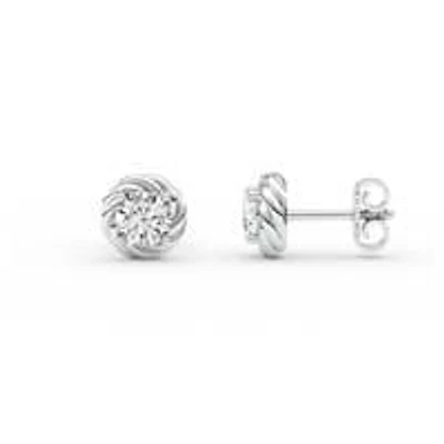 1.20 ct. tw. Lab Created Moissanite Round Twist Stud Earrings in Sterling Silver