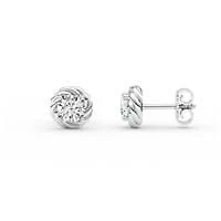 1.20 ct. tw. Lab Created Moissanite Round Twist Stud Earrings in Sterling Silver