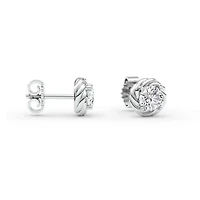 1.20 ct. tw. Lab Created Moissanite Round Twist Stud Earrings in Sterling Silver