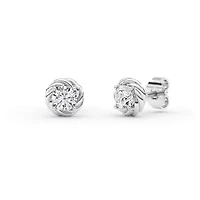 1.20 ct. tw. Lab Created Moissanite Round Twist Stud Earrings in Sterling Silver