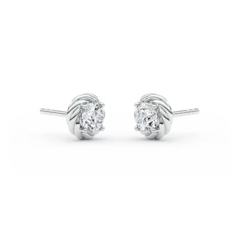 1.20 ct. tw. Lab Created Moissanite Round Twist Stud Earrings in Sterling Silver