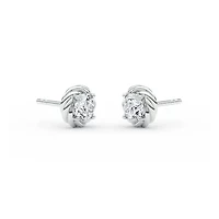 1.20 ct. tw. Lab Created Moissanite Round Twist Stud Earrings in Sterling Silver