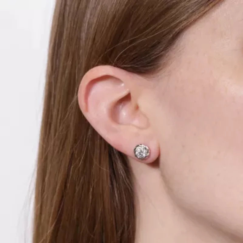1.20 ct. tw. Lab Created Moissanite Round Twist Stud Earrings in Sterling Silver