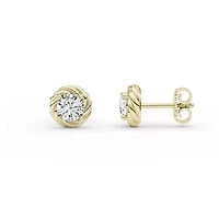 1.20 ct. tw. Lab Created Moissanite Round Twist Stud Earrings in Sterling Silver 14K Vermeil