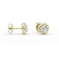 1.20 ct. tw. Lab Created Moissanite Round Twist Stud Earrings in Sterling Silver 14K Vermeil