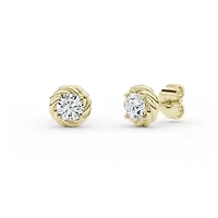 1.20 ct. tw. Lab Created Moissanite Round Twist Stud Earrings in Sterling Silver 14K Vermeil