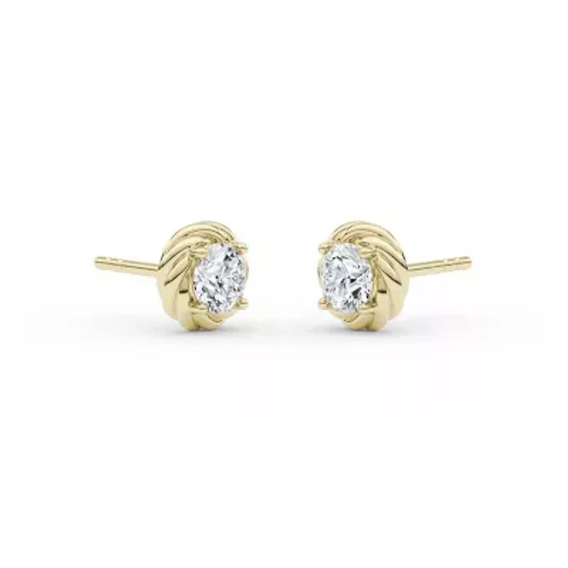 1.20 ct. tw. Lab Created Moissanite Round Twist Stud Earrings in Sterling Silver 14K Vermeil