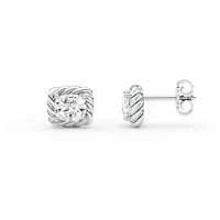 2.00 ct. tw. Lab Created Moissanite Emerald Solitaire Stud Earrings in Sterling Silver