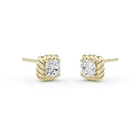2.00 ct. tw. Lab Created Moissanite Emerald Solitaire Stud Earrings in Sterling Silver 14K Vermeil